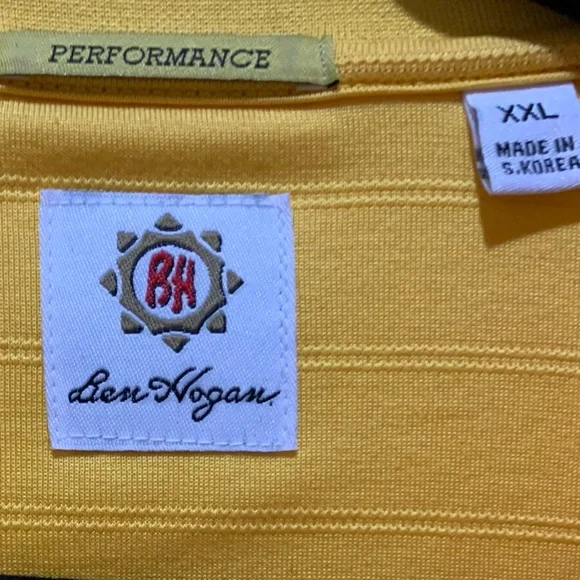 BEN HOGAN LOGO GOLF POLO PEBBLE LOGO BEACH PERFORMANCE YELLOW XXL DESIGNER NWOT Shirts